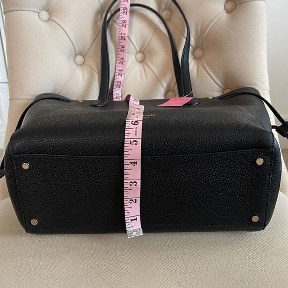 Kate Spade Pebbled Leather Large Tote Bag Black - Picture 6 of 12